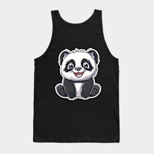 Exuberant Panda Buddy Sticker Tank Top